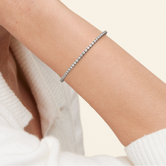 2CTW 7 inch Lab Grown Diamond Line Tennis Bracelet in Gold
