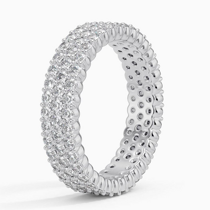 1.86CTW Round Lab Grown Diamond Full Eternity 18k Gold Bands