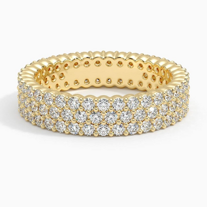 1.86CTW Round Lab Grown Diamond Full Eternity 18k Gold Bands