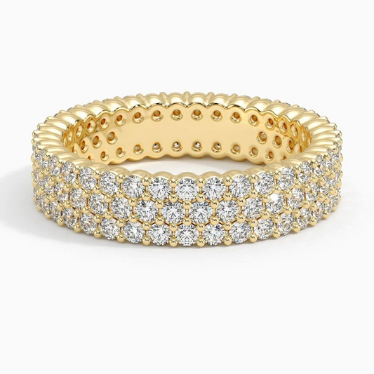 1.86CTW Round Lab Grown Diamond Full Eternity 18k Gold Bands