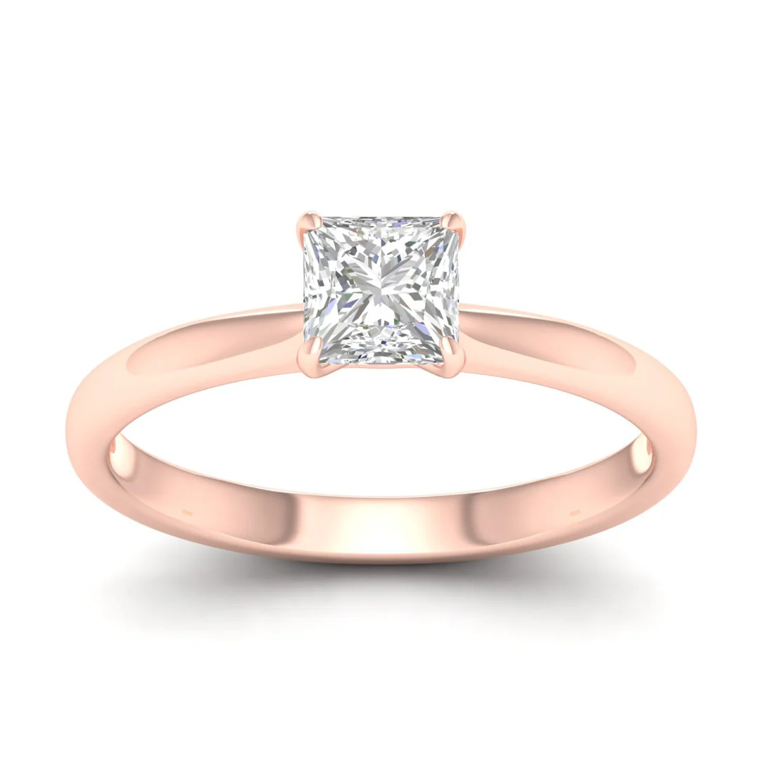 0.70 CTW Princess Cut Lab Grown Diamond Solitaire Classic Ring