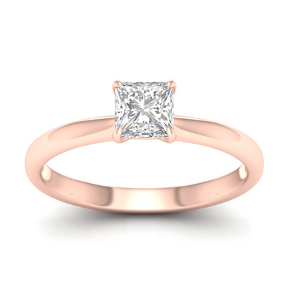 0.70 CTW Princess Cut Lab Grown Diamond Solitaire Classic Ring