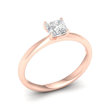 0.70 CTW Princess Cut Lab Grown Diamond Solitaire Classic Ring