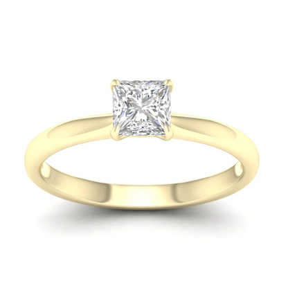 0.70 CTW Princess Cut Lab Grown Diamond Solitaire Classic Ring