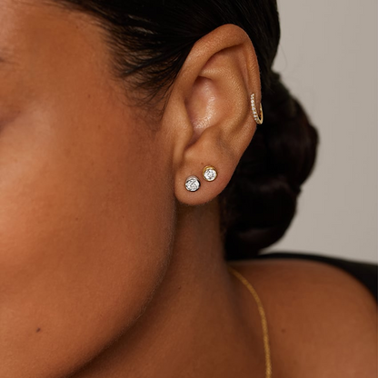 1/2 CTW Lab Grown Diamond Bezel Stud Earrings