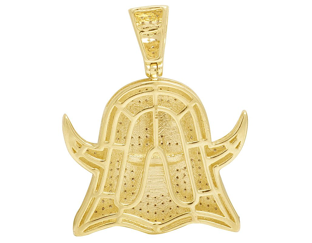 10K Gold Lab Grown Diamond 1.1 Inch Ghost Pendant