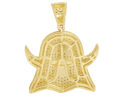 10K Gold Lab Grown Diamond 1.1 Inch Ghost Pendant