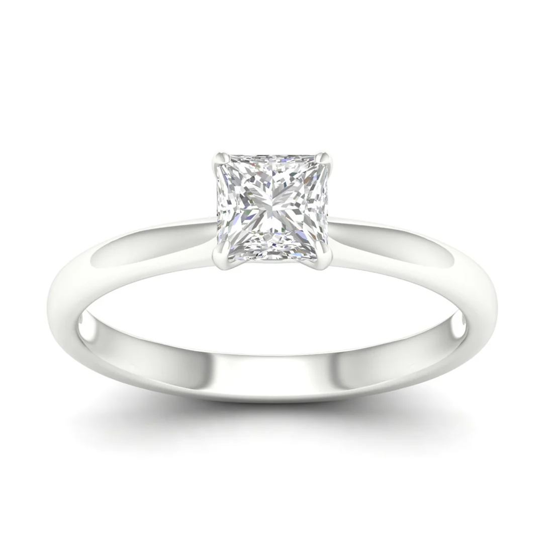 0.70 CTW Princess Cut Lab Grown Diamond Solitaire Classic Ring