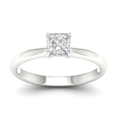 0.70 CTW Princess Cut Lab Grown Diamond Solitaire Classic Ring