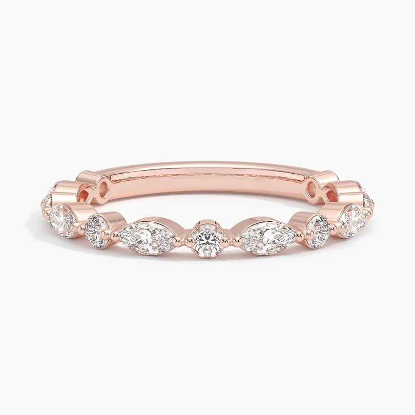 0.36CTW Full Bezel Set Lab Grown Diamond Half Eternity Band