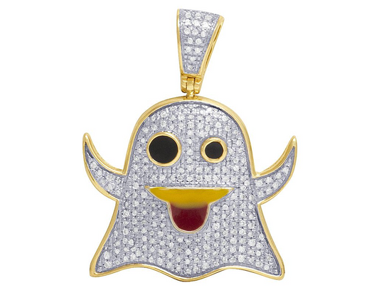 10K Gold Lab Grown Diamond 1.1 Inch Ghost Pendant