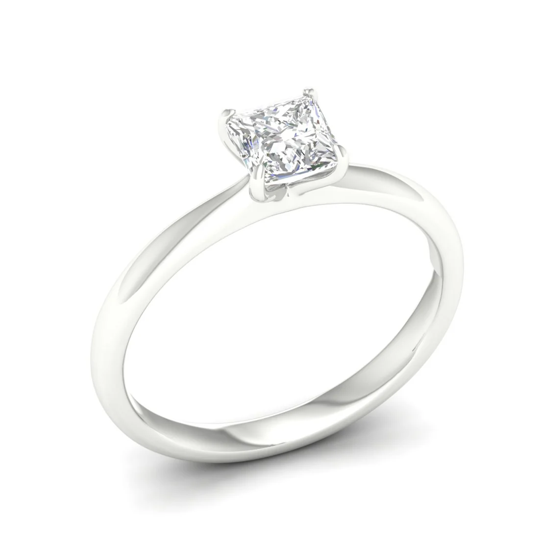 0.70 CTW Princess Cut Lab Grown Diamond Solitaire Classic Ring