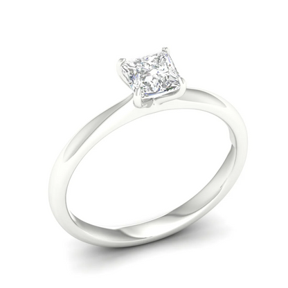 0.70 CTW Princess Cut Lab Grown Diamond Solitaire Classic Ring
