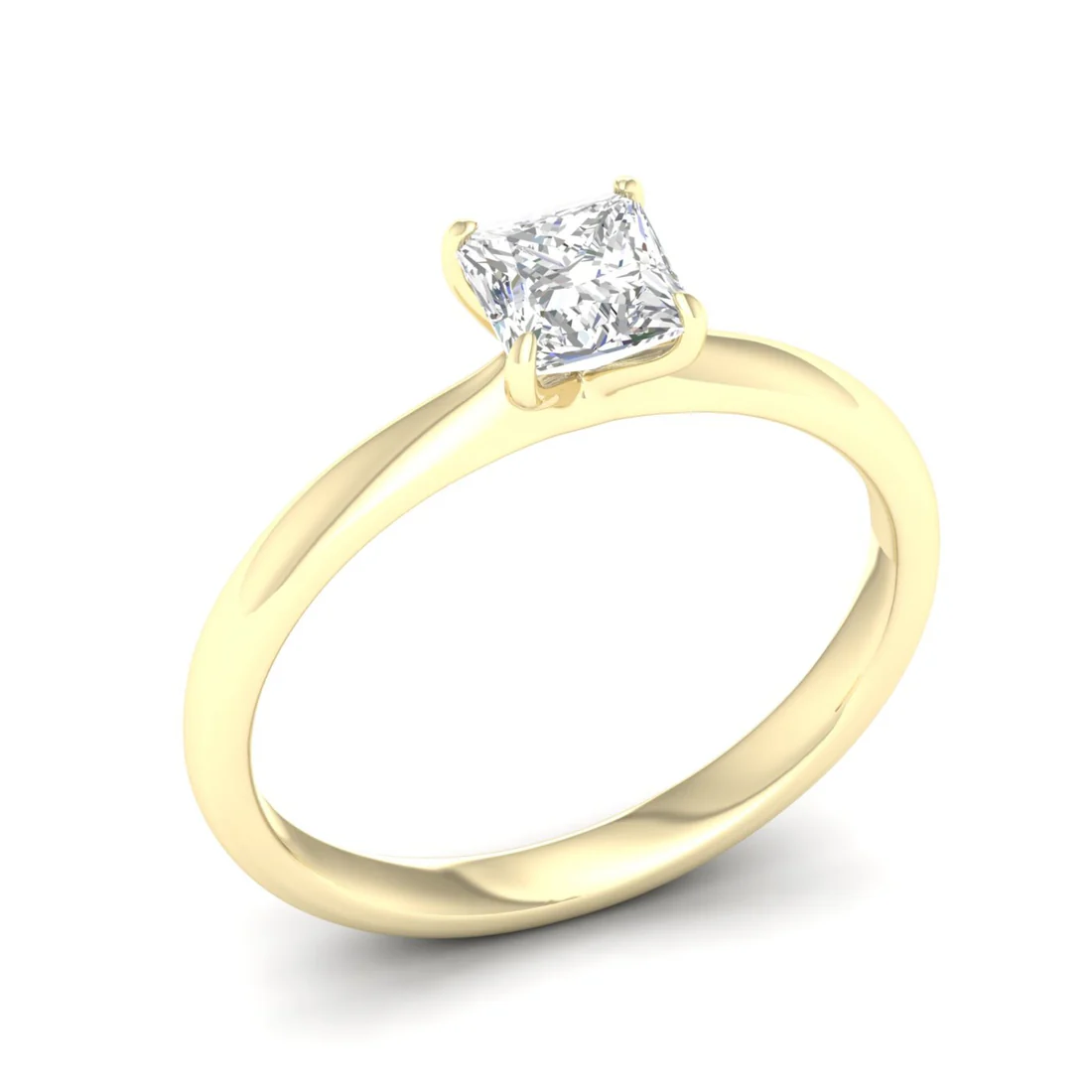 0.70 CTW Princess Cut Lab Grown Diamond Solitaire Classic Ring