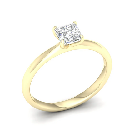 0.70 CTW Princess Cut Lab Grown Diamond Solitaire Classic Ring