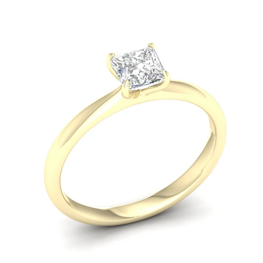 0.70 CTW Princess Cut Lab Grown Diamond Solitaire Classic Ring