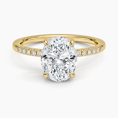 2CT Oval Lab Grown Diamond Gold Engagement Ring