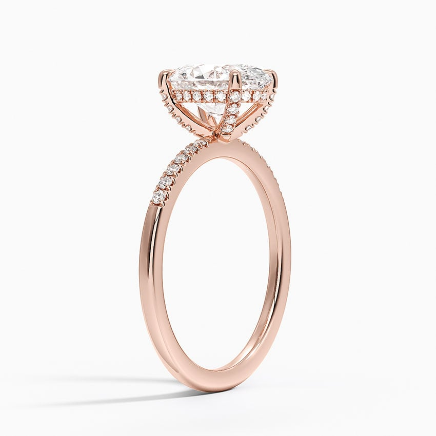 2CT Oval Lab Grown Diamond Gold Engagement Ring