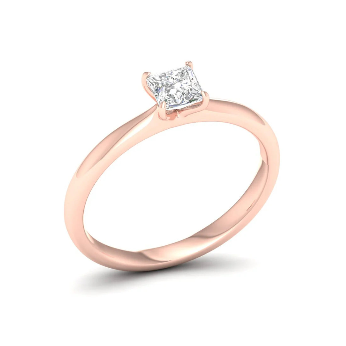 0.50 CTW Princess Cut Minimalist Lab Grown Diamond Ring