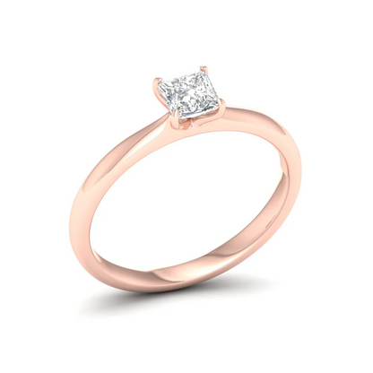 0.50 CTW Princess Cut Minimalist Lab Grown Diamond Ring