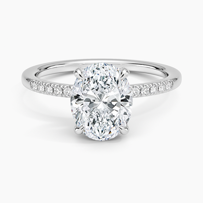 2CT Oval Lab Grown Diamond Gold Engagement Ring