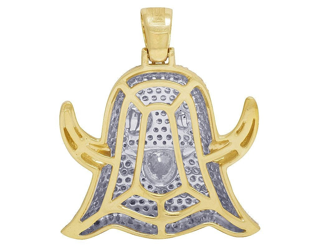 1.5" Lab Grown Diamond 10K Gold Ghost Pendant