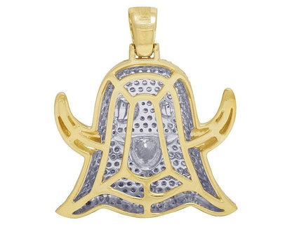 1.5" Lab Grown Diamond 10K Gold Ghost Pendant