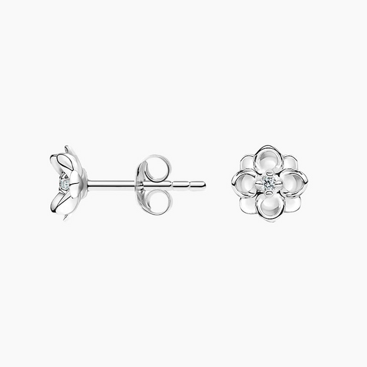 0.03 CTW Flower Shape Lab Grown Diamond Stud Earrings