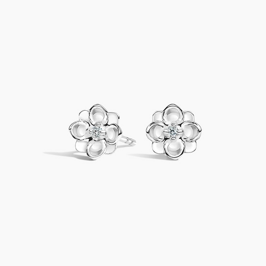 0.03 CTW Flower Shape Lab Grown Diamond Stud Earrings