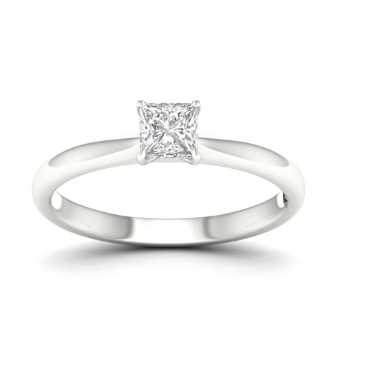0.50 CTW Princess Cut Minimalist Lab Grown Diamond Ring