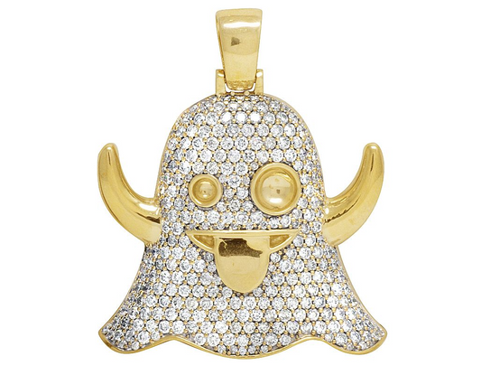 1.5" Lab Grown Diamond 10K Gold Ghost Pendant