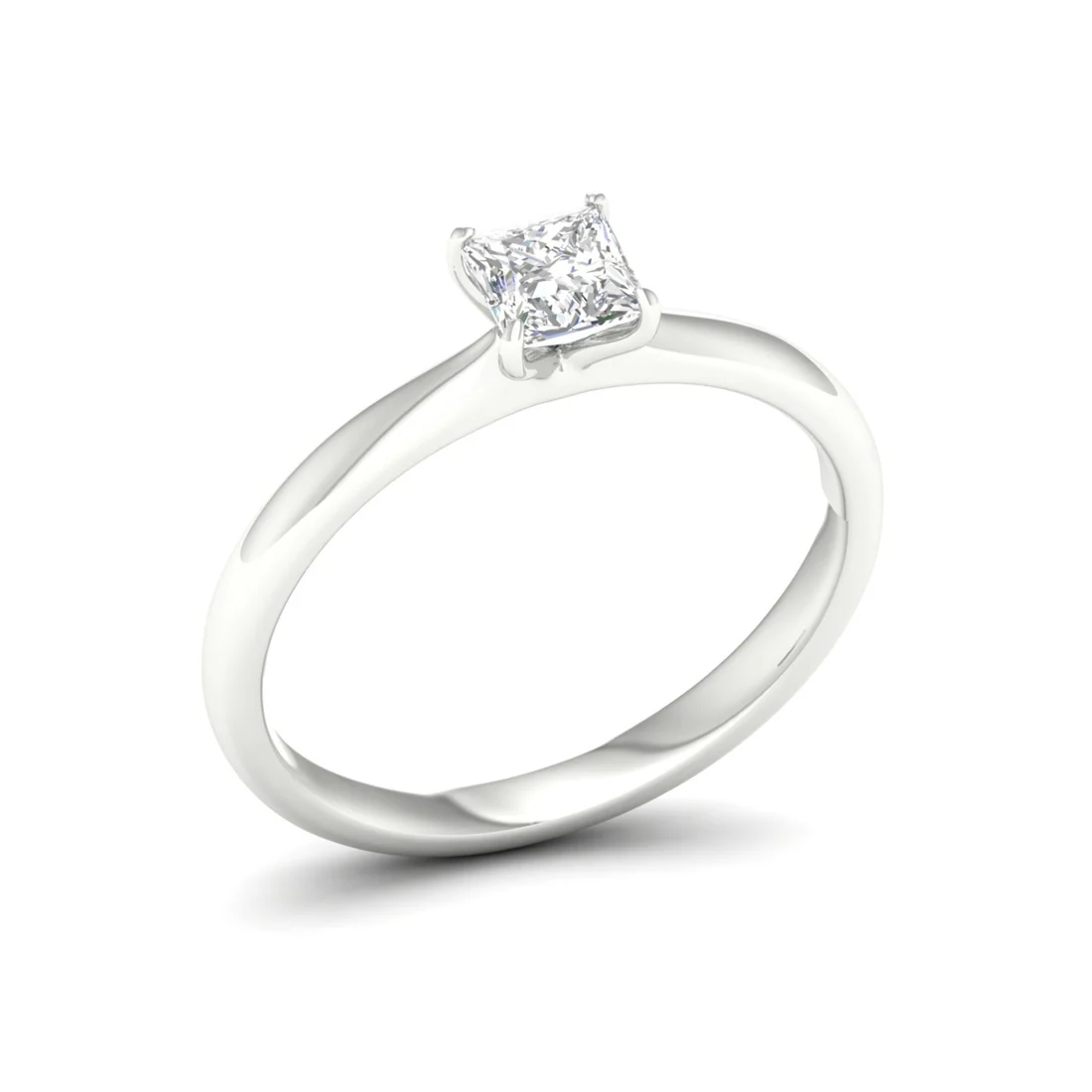 0.50 CTW Princess Cut Minimalist Lab Grown Diamond Ring