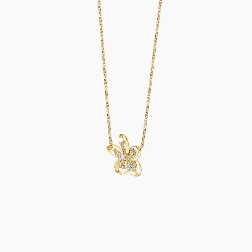 1/8 CTW Lab Grown Diamond Flower Pendant