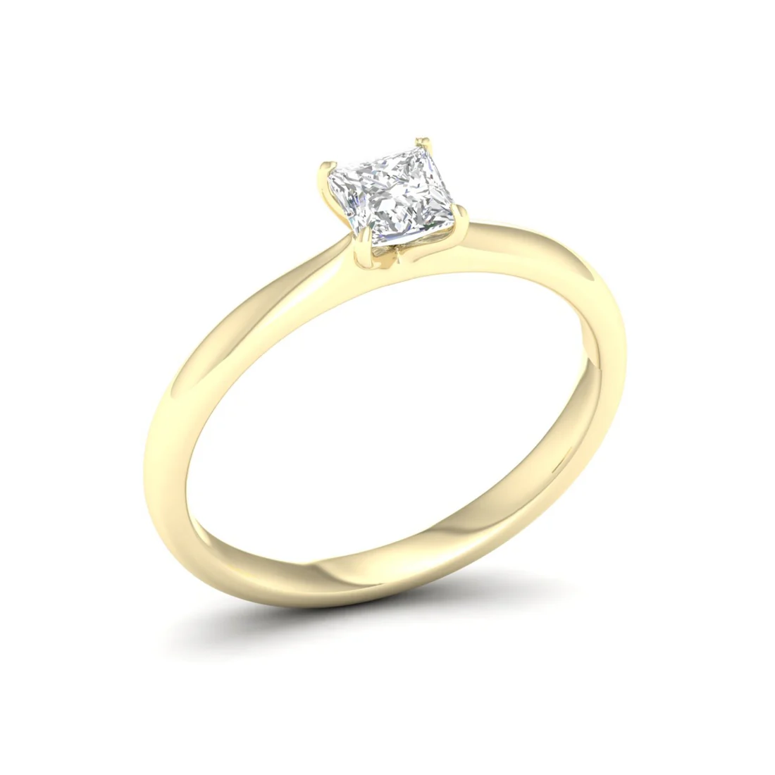 0.50 CTW Princess Cut Minimalist Lab Grown Diamond Ring