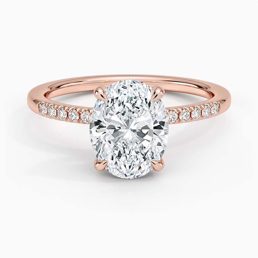 2CT Oval Lab Grown Diamond Gold Engagement Ring
