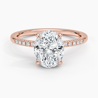 2CT Oval Lab Grown Diamond Gold Engagement Ring