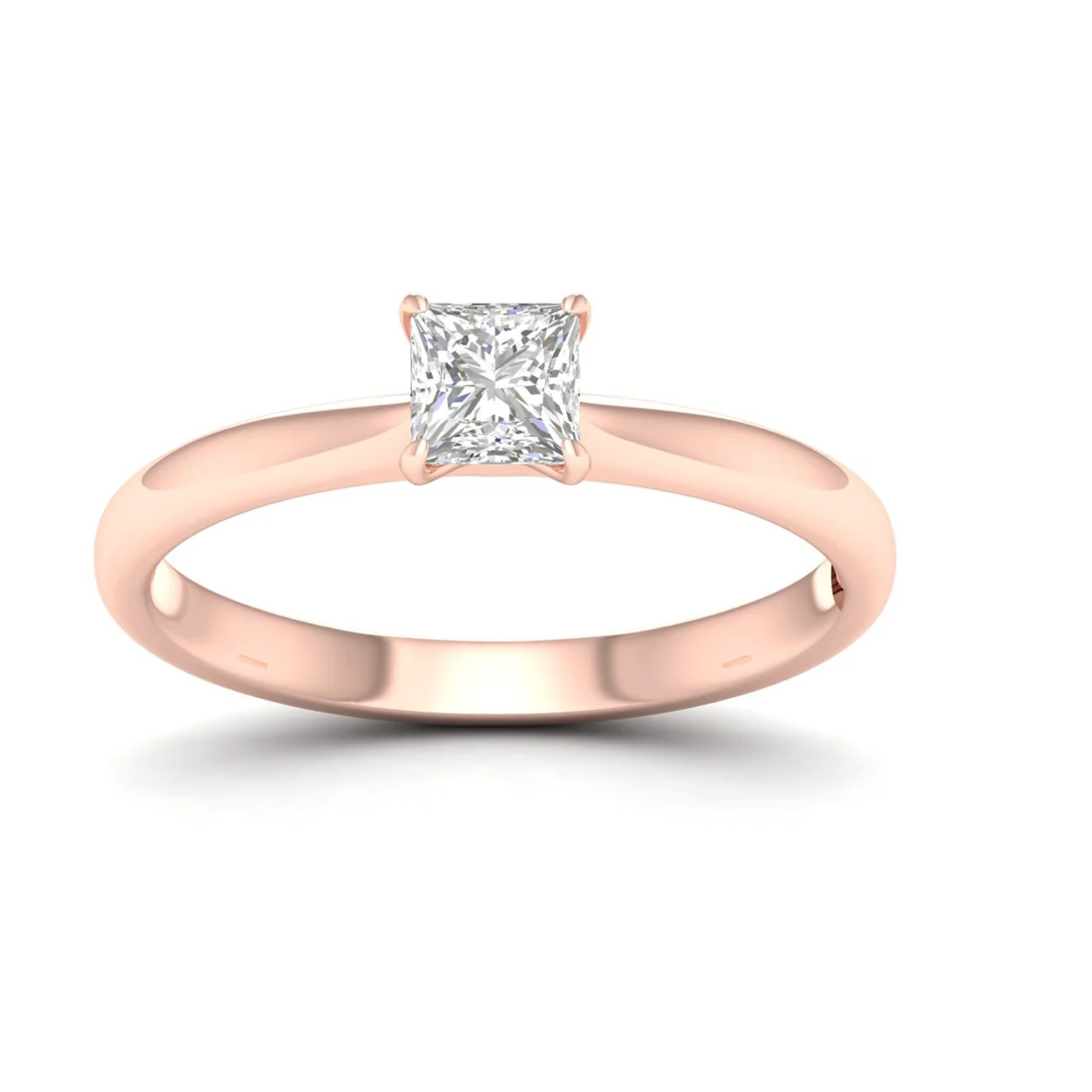 0.50 CTW Princess Cut Minimalist Lab Grown Diamond Ring