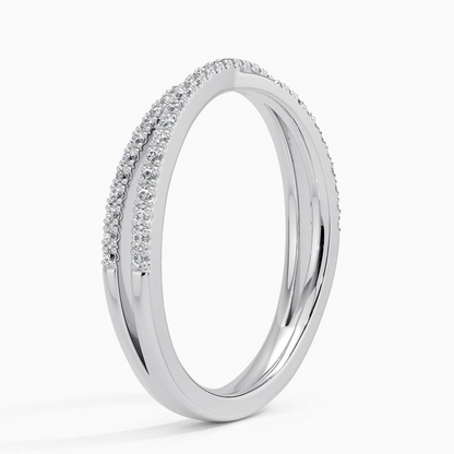 0.16 CTW Twisted Rope Style 18k Gold Lab Grown Diamond Bands Women