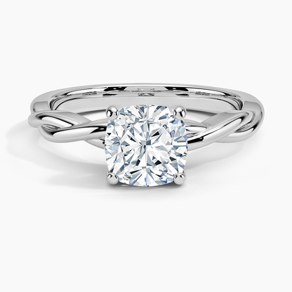 11/2CT Cushion Lab Grown Diamond Twisted Solitaire Ring