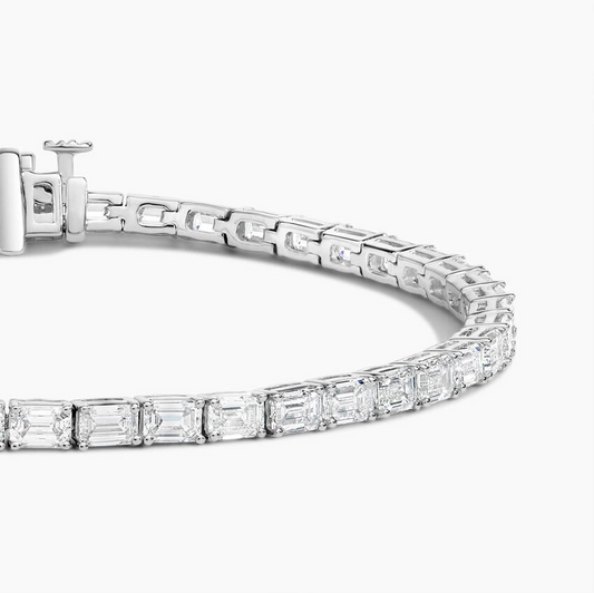 6CTW 7 inch Round and Emerald Cut Lab Grown Diamond Tennis Bracelet