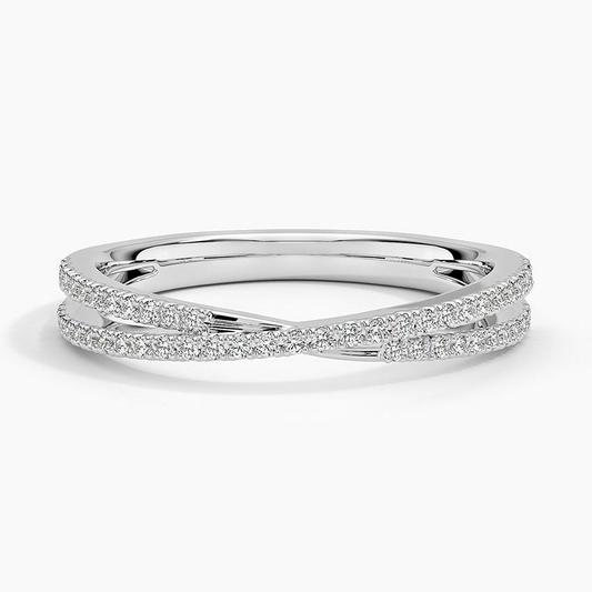 0.16 CTW Twisted Rope Style 18k Gold Lab Grown Diamond Bands Women
