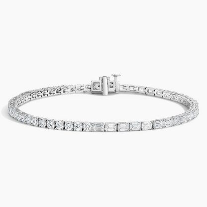 6CTW 7 inch Round and Emerald Cut Lab Grown Diamond Tennis Bracelet