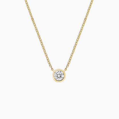 1/4 CTW Lab Grown Diamond Bezel Solitaire Pendant