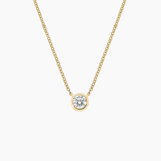1/4 CTW Lab Grown Diamond Bezel Solitaire Pendant