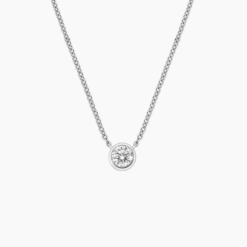 1/4 CTW Lab Grown Diamond Bezel Solitaire Pendant