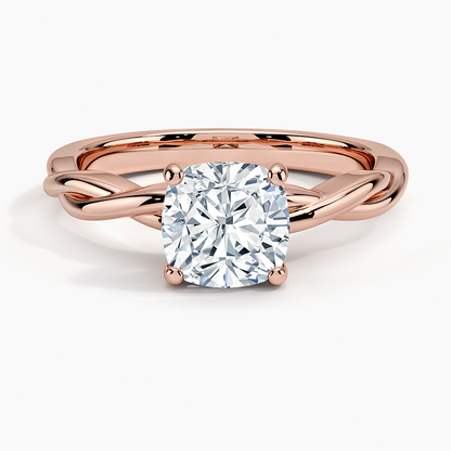 11/2CT Cushion Lab Grown Diamond Twisted Solitaire Ring