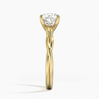 11/2CT Cushion Lab Grown Diamond Twisted Solitaire Ring