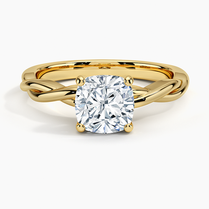 11/2CT Cushion Lab Grown Diamond Twisted Solitaire Ring