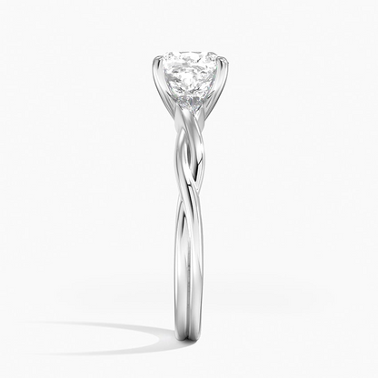 11/2CT Cushion Lab Grown Diamond Twisted Solitaire Ring