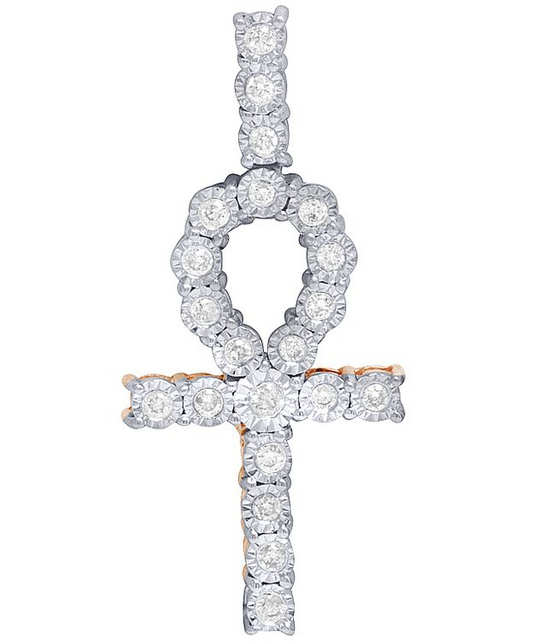 1.5 Inch Lab Grown Diamond Miracle Set Ankh Cross Pendant